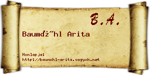Baumöhl Arita névjegykártya